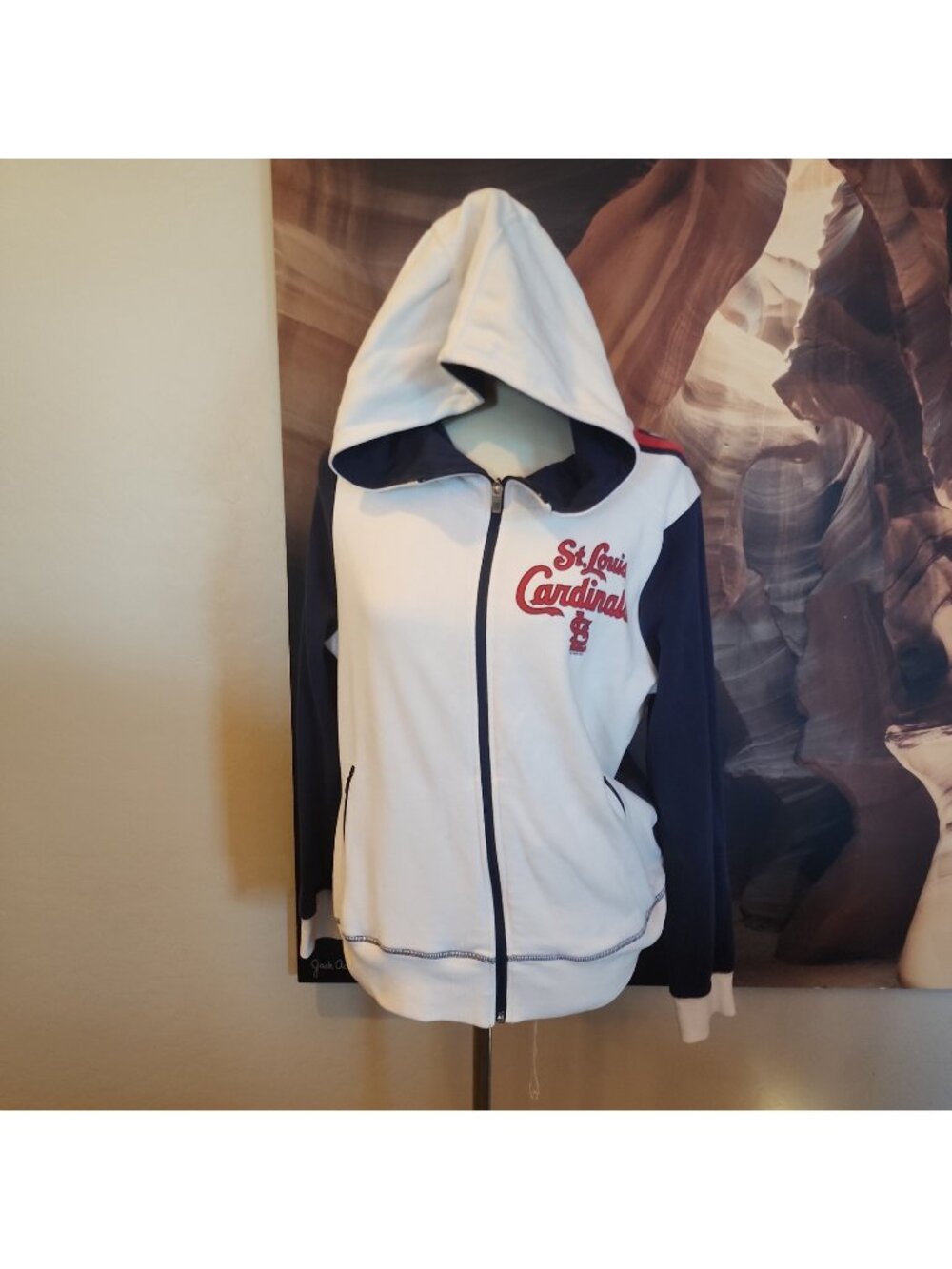Carl Banks St. Louis Cardinals Full Zip Up Hoodie Women L Baseball